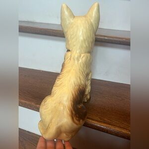 Ceramic Dog Figurine - Cream and Brown